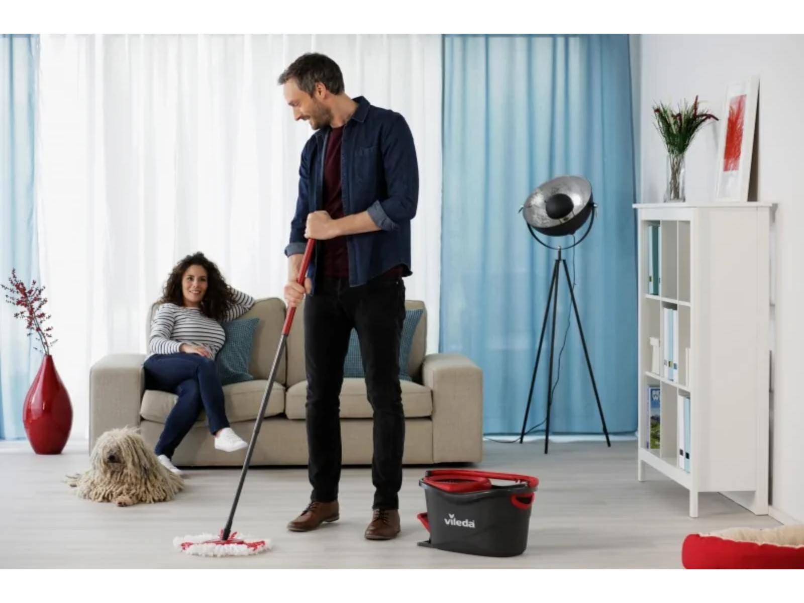 BOX Vileda Mop obrotowy TURBO Easy Wring & Clean 163422